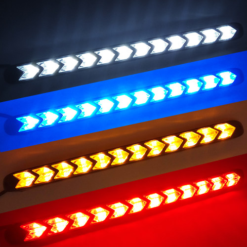 汽车LED日行灯流光转向大功率超亮防水通用改装日间行车灯车外灯 - 图1