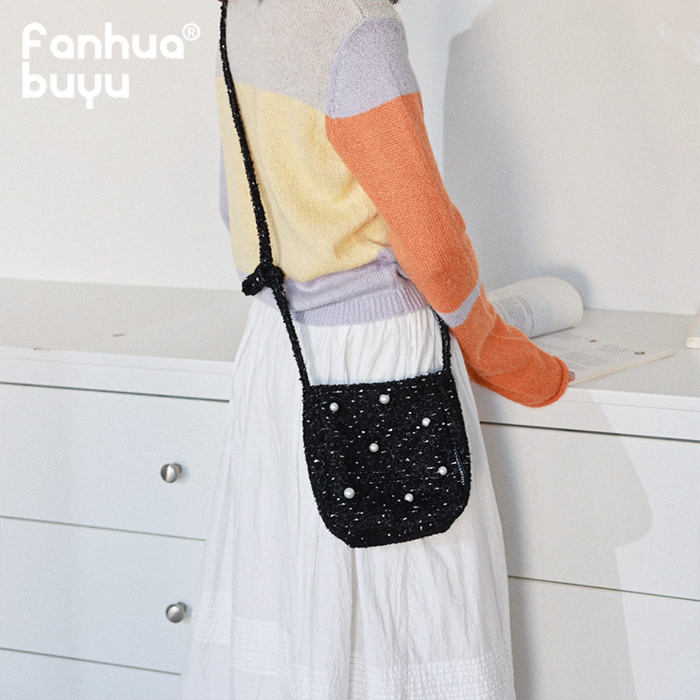 梵花不语韩版时尚百搭小包女时尚迷你斜跨简约复古毛呢单肩女包包,淘宝优惠券,粉丝福利购,淘宝优惠卷