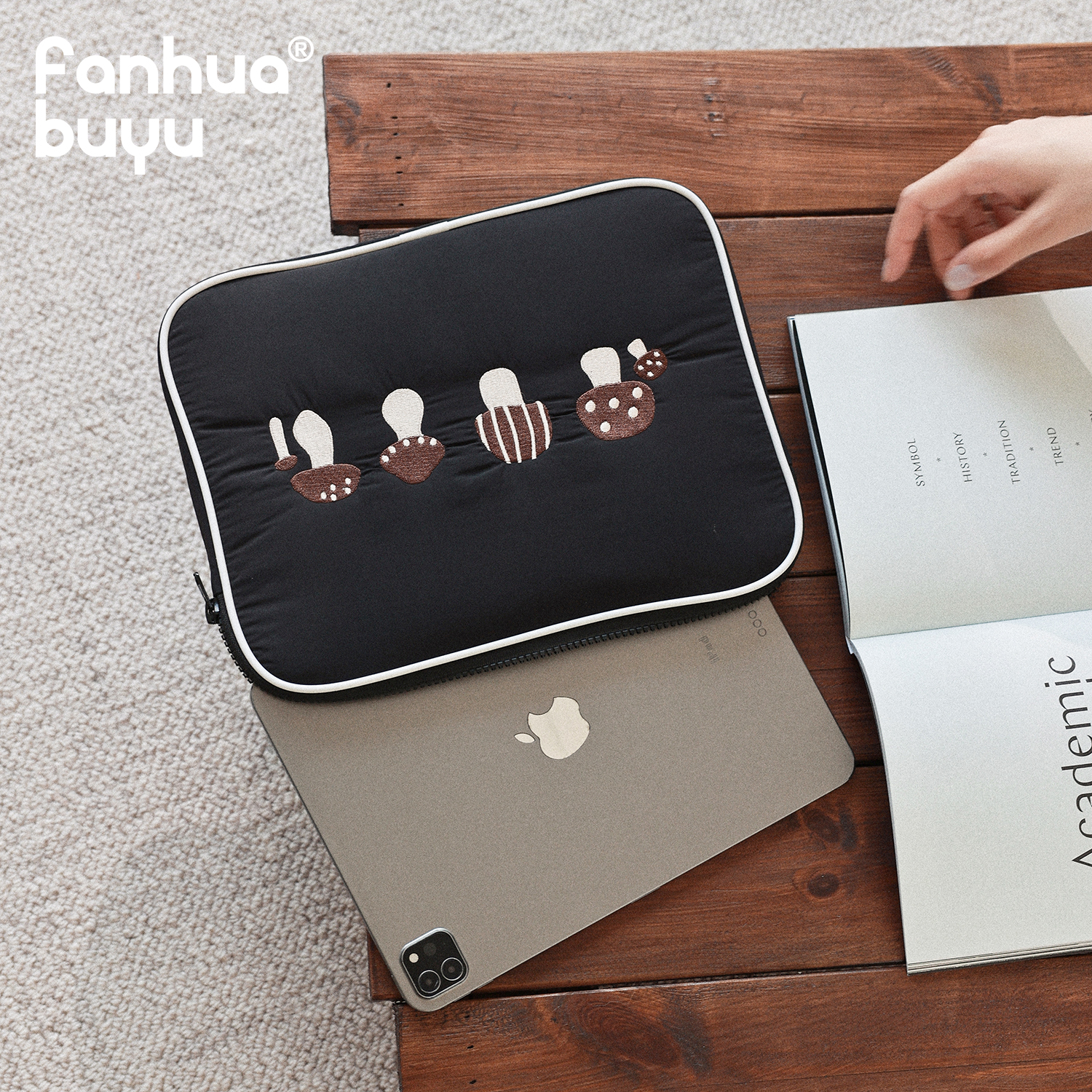 梵花不语原创设计11寸平板收纳包iPad包14寸苹果笔记本电脑包防震 - 图2