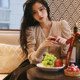 ເສື້ອ lace slim-fitting Slimming ແລະ elegant lace shirt