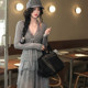 AZure Lace Fake ສອງສິ້ນ skirt ກາງ-ຍາວ