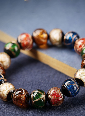 吞金兽手串巴度香灰琉璃水晶女