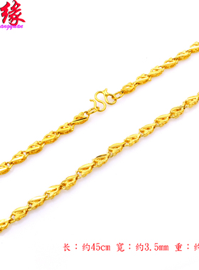 镀黄金项链女生简单毛衣链长镀沙金链子细锁骨链挂坠链妈妈款