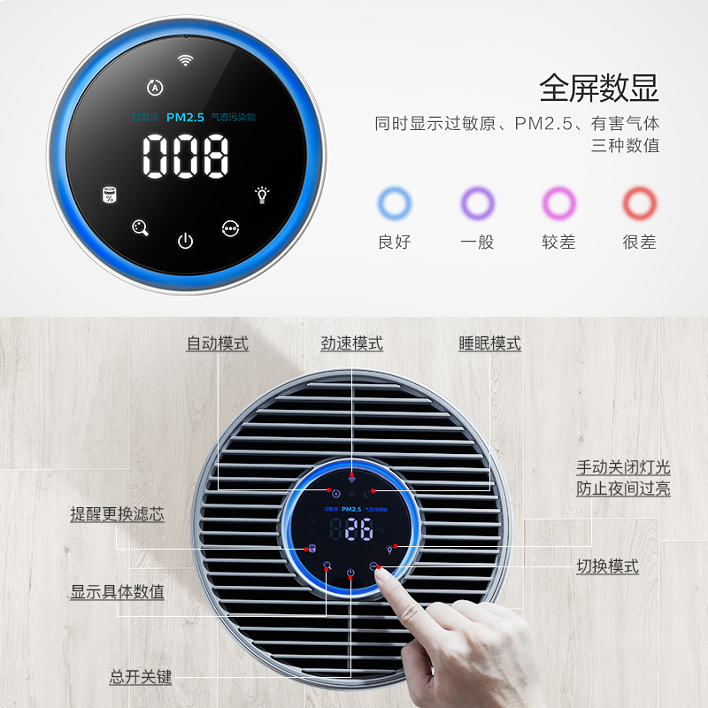 飞利浦空气家用消毒吸宠物猫除甲醛 飞利浦空气净化器
