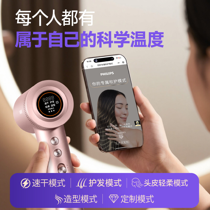 限时直降】飞利浦高速吹风机pro家用负离子护发速干大风力电吹风