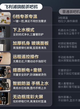 飞利浦家用茶吧机全自动智能新款高端饮水机下置水桶柜子一体