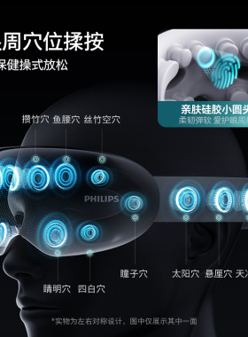 飞利浦眼部按摩仪热敷仪器眼罩缓解疲劳按摩护眼仪男女生礼物