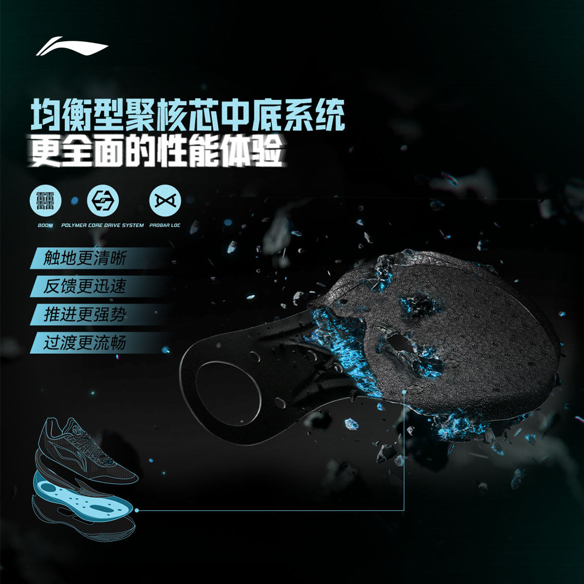 李宁利刃5V2 | 低帮篮球鞋男新款专业实战缓震回弹防滑稳定运动鞋