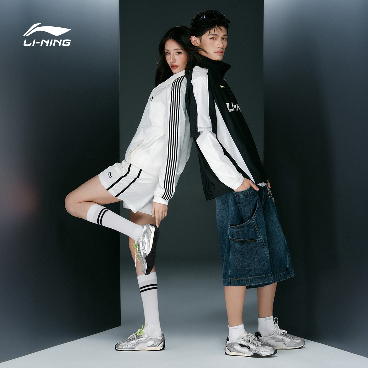 李宁菲林CLASSIC丨休闲鞋女2026马年新款复古德训薄底老爹运动鞋