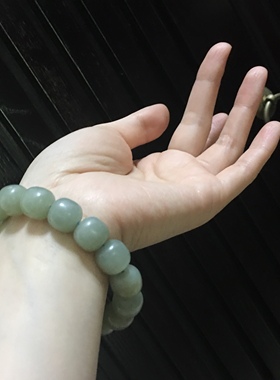 一朵时光桶珠手串碧玉哑光和田玉