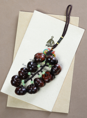 创意紫檀木柿柿如意多子多福挂件