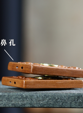 天然雷击枣木四大神兽吊坠挂件