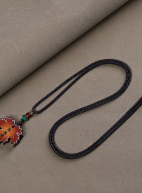 檀木彩绘枫叶挂件吊坠钥匙扣饰品