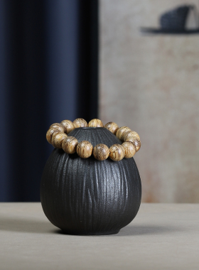 原创设计沉香木男女款单圈手串