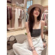 Lin You brunell* Cuncinel*vtg custom-dyed light luxury hazy feeling ຫຼຸດອາຍຸການເຮັດໃຫ້ຂາວໃສ່ camisole top