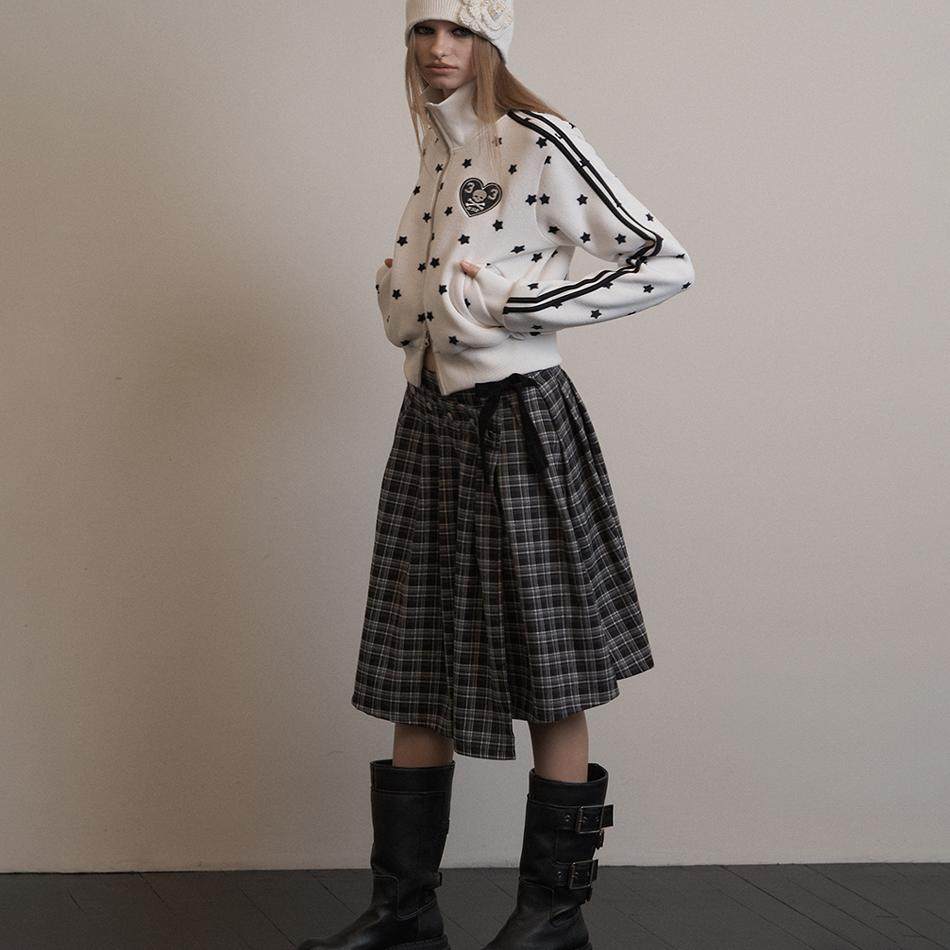 新款韩版小众刺绣印花街头美式星星波点长袖拉链短款外套夹克少女,淘宝优惠券,粉丝福利购,淘宝优惠卷