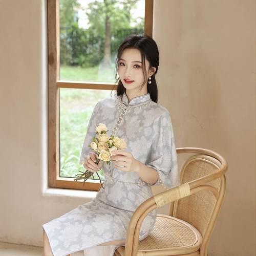 新中式女装国风旗袍套装秋季穿搭百日满月抓周宝宝周岁宴妈妈礼服 - 图2