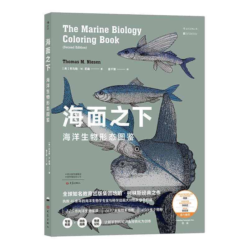 后浪正版现货 海面之下 海洋生物形态图鉴经典之作 自然科普涂色书 海洋生物知识普及读物 - 图3