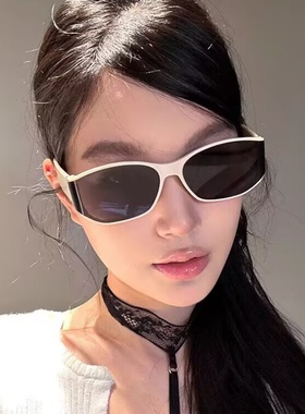 猫眼曲面屏防晒太阳眼镜女款2025大脸显瘦高级感窄框防紫外线墨镜