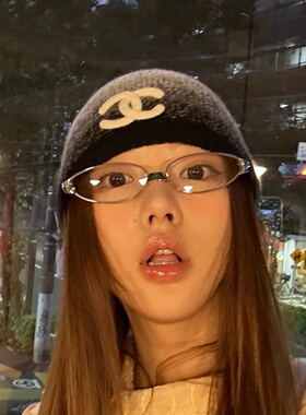 2026新款老钱风椭圆墨镜女Y2K金属浅茶色复古防紫外线太阳眼镜潮