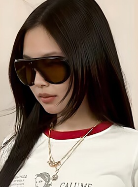 jennie同款墨镜女高级感复古茶色大框眼镜Y2K辣妹防紫外线太阳镜