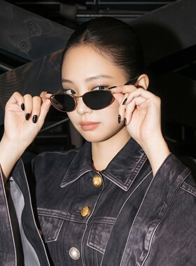 韩版复古金属猫眼墨镜JENNIE同款偏光太阳眼镜高级时髦ins同款酷