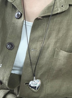 美式时尚抽拉可调节心形项