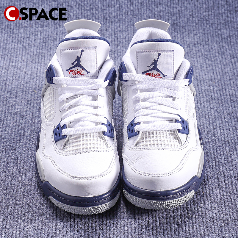 Cspace W Air Jordan 4 AJ4白蓝 午夜蓝泼墨复古篮球鞋DH6927-140 - 图1