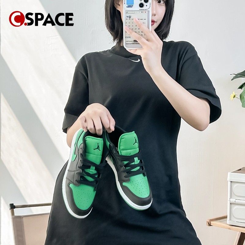 Cspace DR Air Jordan 1 Low AJ1GS黑绿复古篮球鞋553560-065-图0