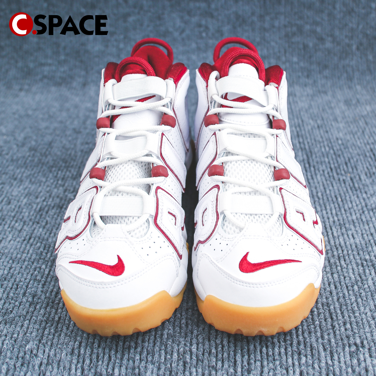 Cspace W Nike Air More Uptempo 白红大Air皮蓬篮球鞋FJ2846-100 - 图1