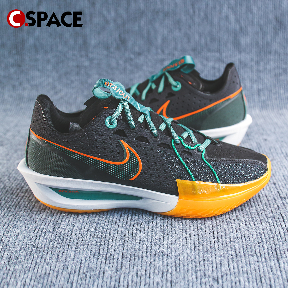 Cspace DP Nike Air Zoom G.T. Cut 3 EP黑橙绿篮球鞋 DV2918-001 - 图0