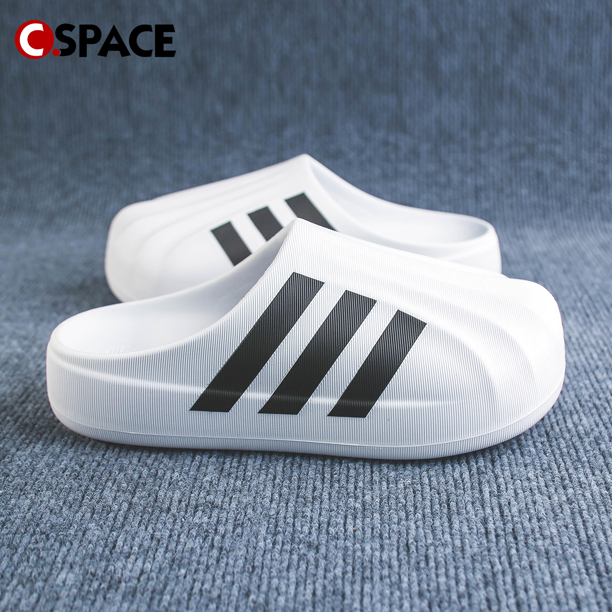 Cspace W adidas Adiform Superstar 白黑舒适耐磨包头拖鞋IF6184 - 图0