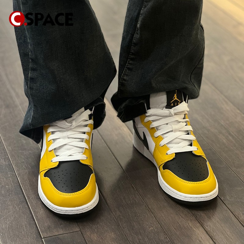 Cspace Air Jordan 1 Mid AJ1白橙色 复古篮球鞋 DQ8426-701 - 图2