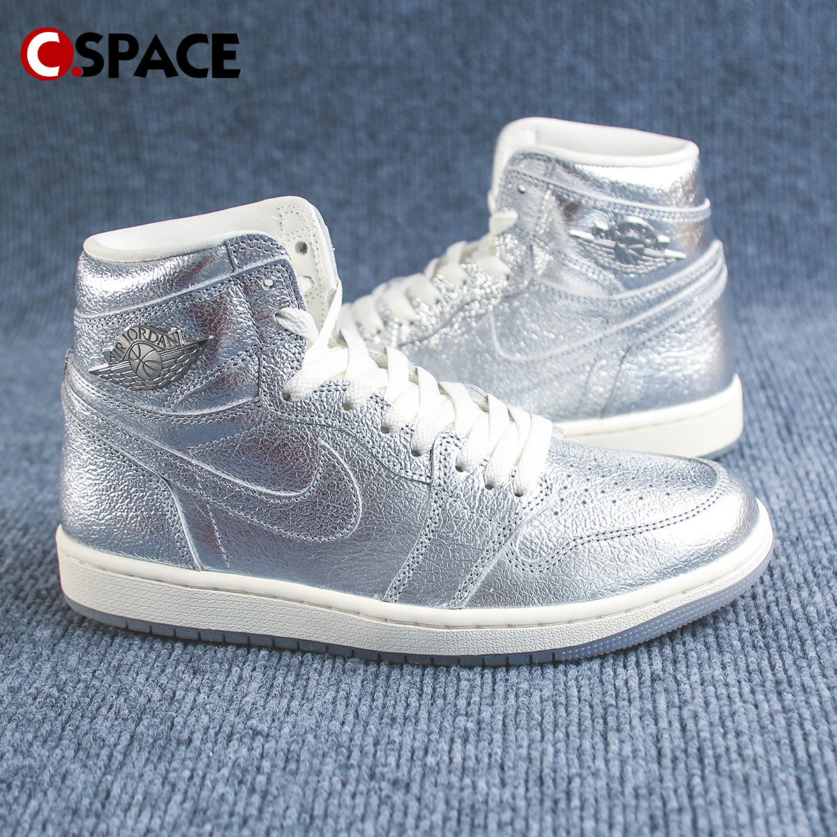 Cspace W Air Jordan 1 High OG AJ1金属银 复古篮球鞋FN7249-001 - 图0
