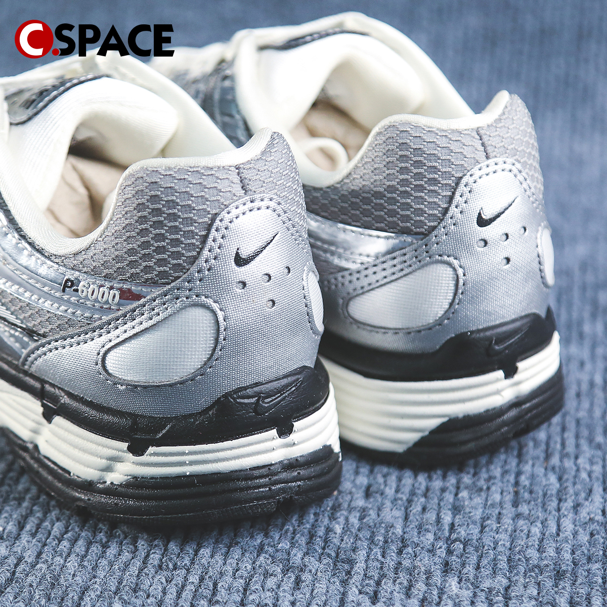 Cspace Nike P-6000 银灰色 防滑耐磨 低帮 跑步鞋 CN0149-001 - 图2