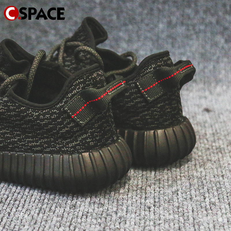 Cspace Adidas Yeezy 350 椰子350黑色 低帮初代跑步鞋 BB5350 - 图2