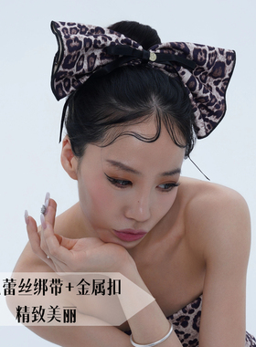 IAMYOYO摇滚动物园重工质感蝴蝶头花黑色丝带金属扣立体花纹
