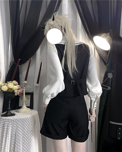 现货是只猫原创设计魔法袍斗篷学院风大衣JK制服情侣套装暮夜颂歌 - 图2