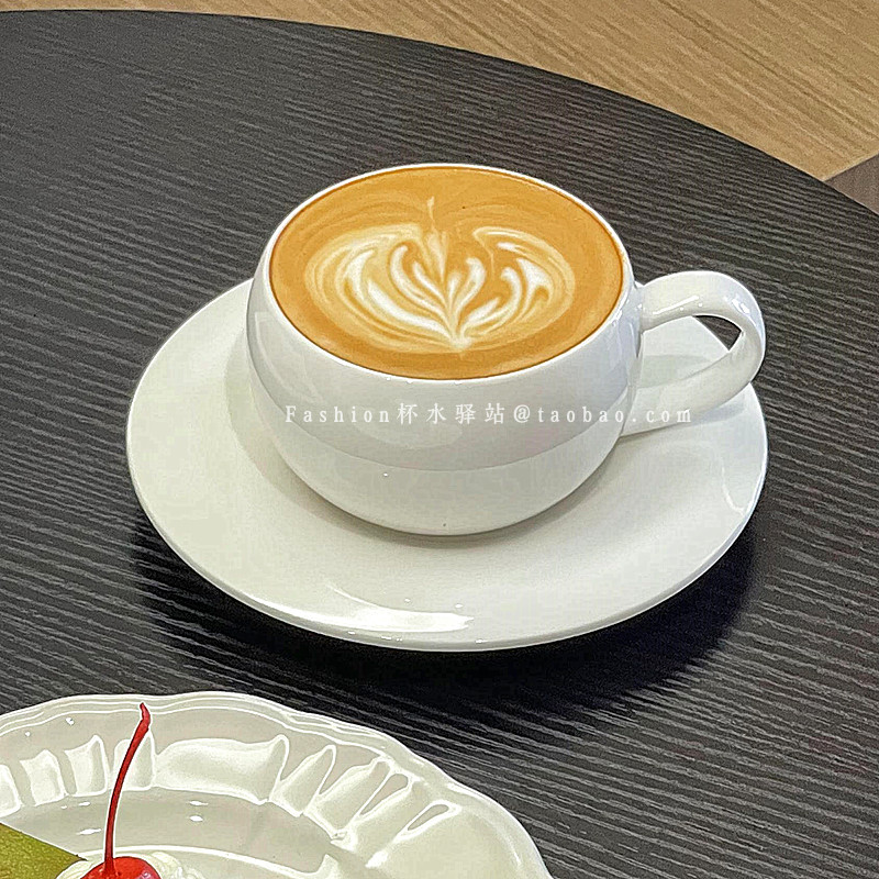 简约精致纯色蛋形咖啡杯碟陶瓷杯拿铁拉花杯下午茶餐具送礼伴手礼,淘宝优惠券,粉丝福利购,淘宝优惠卷