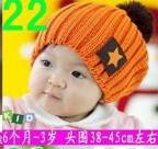 秋冬婴儿帽子6-12个月儿童毛线帽冬季护耳帽男女童宝宝帽1-2岁潮