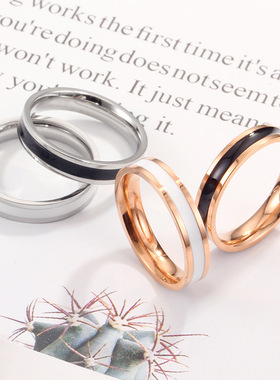 滴胶戒指304钛钢简约情侣