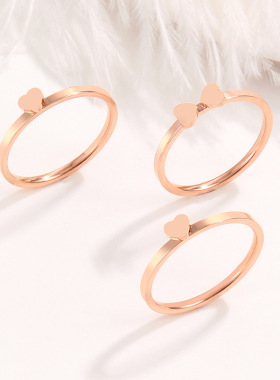 简约创意三件套情侣钛钢戒指