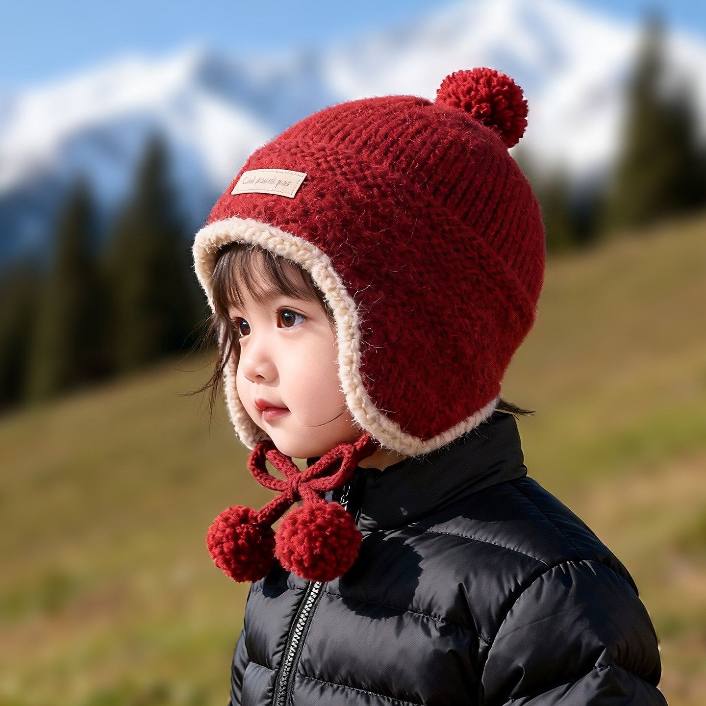 儿童帽子秋冬季保暖加厚针织护耳帽男女宝宝可爱防风毛线韩版帽潮,淘宝优惠券,粉丝福利购,淘宝优惠卷