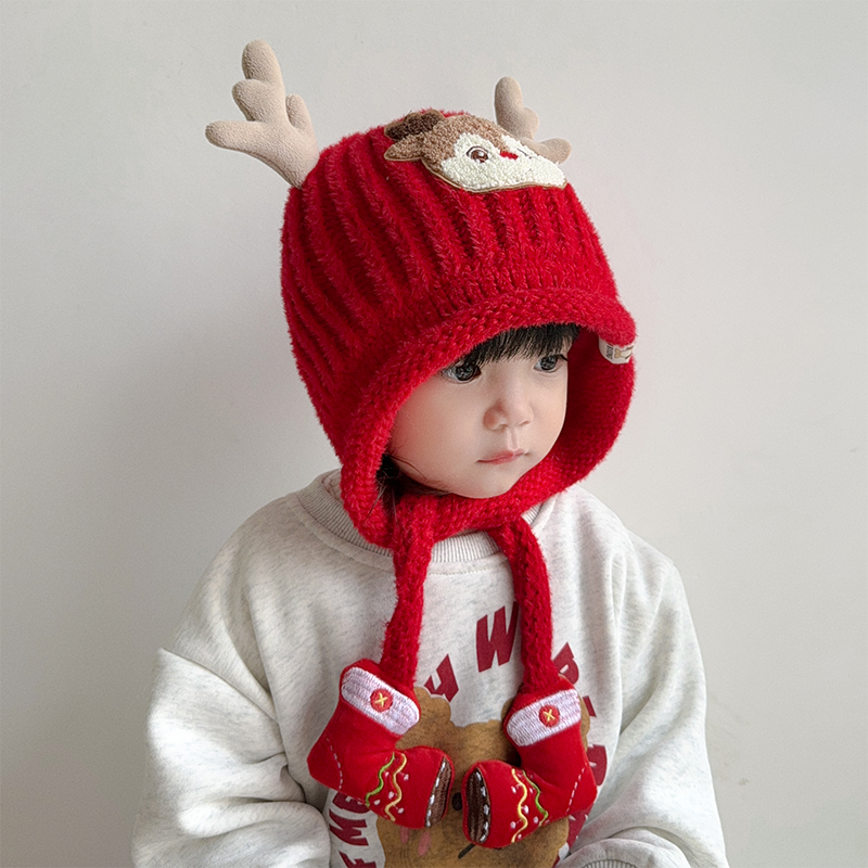 儿童帽子秋冬季加厚保暖女宝宝毛线帽男童可爱超萌冬款防风护耳帽,淘宝优惠券,粉丝福利购,淘宝优惠卷