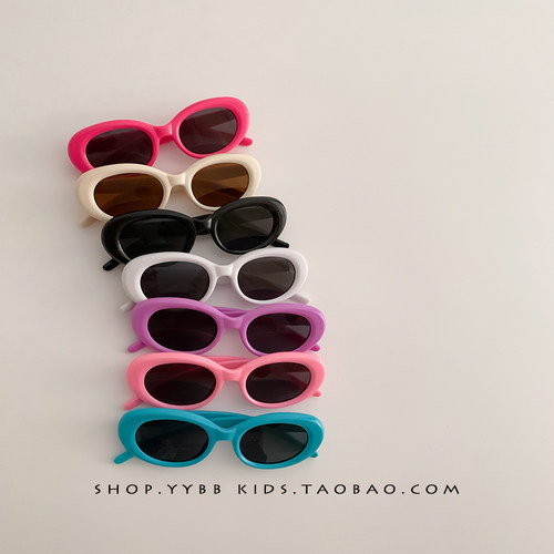 ins韩系复古儿童墨镜夏季遮阳防紫外线太阳镜男女宝宝出游眼镜潮 - 图1