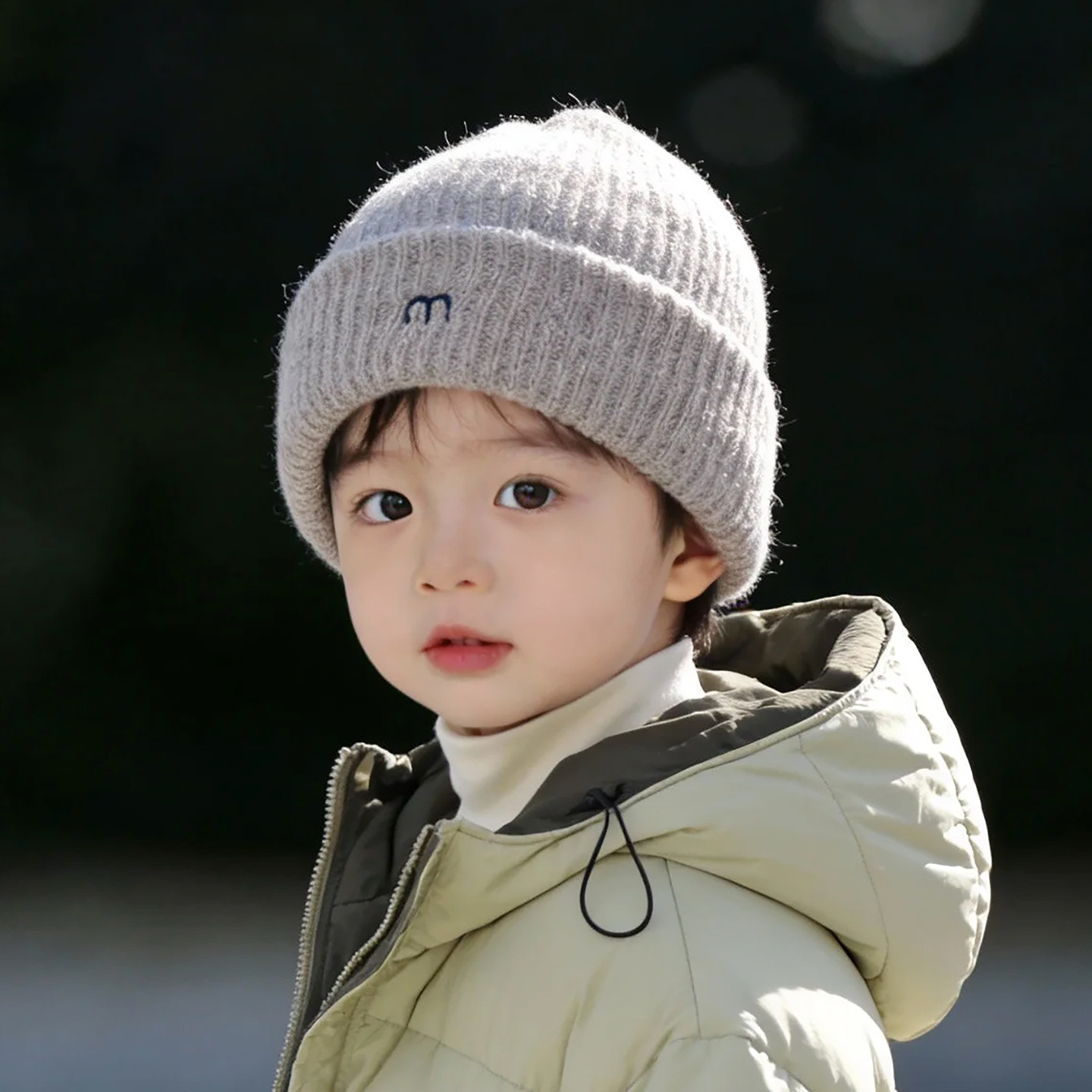 儿童帽子秋冬季保暖加厚针织套头帽男女宝宝简约百搭防风毛线帽潮,淘宝优惠券,粉丝福利购,淘宝优惠卷