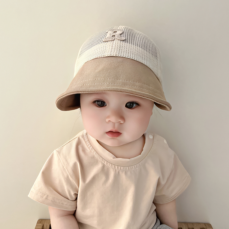 宝宝帽子夏季薄款儿童遮阳帽女童网眼透气防晒帽鸭舌帽男童太阳帽