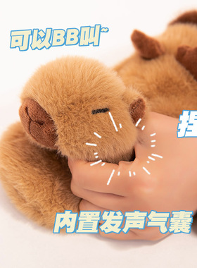 企鹅加绒兔毛保暖手套