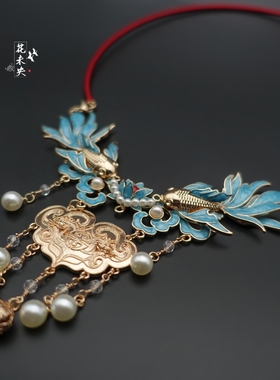 原创中式缠线璎珞古风项圈