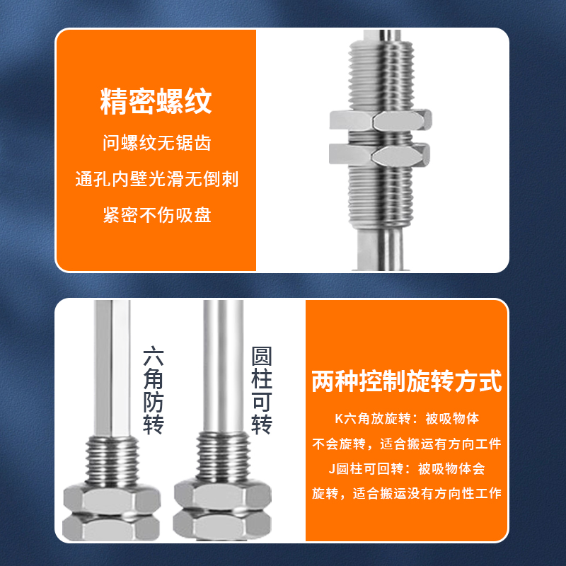 SMC工业机械手真空吸盘缓冲金具ZPT防回转吸盘座接连杆M8M10支架 - 图1